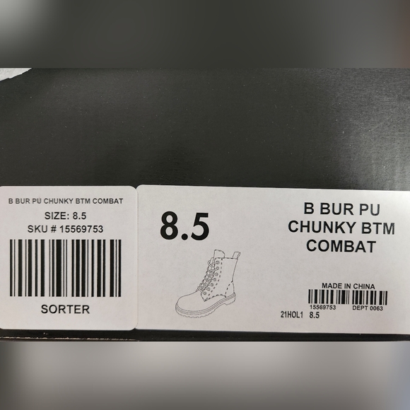 Torrid Combat Boots in Maroon Wide Width - Picture 7 of 15